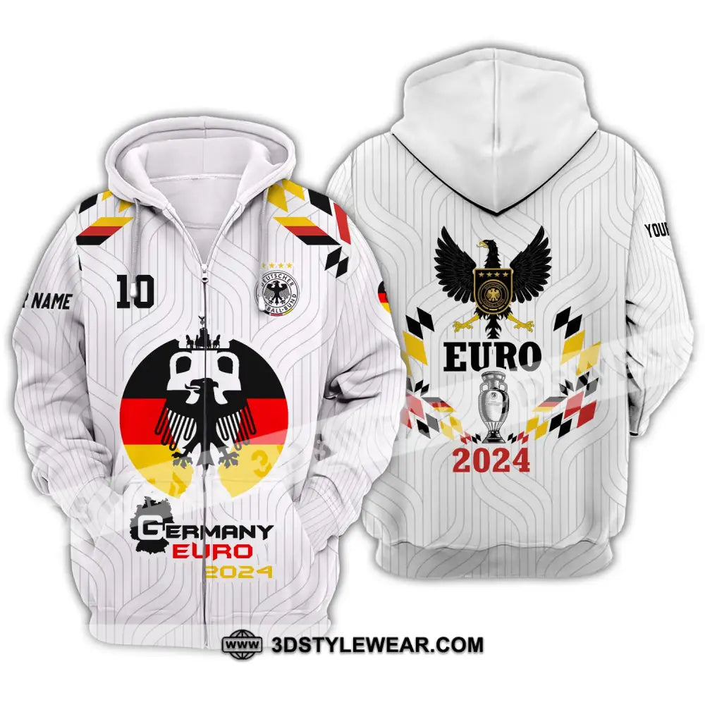 Unisex Shirt - Custom Name And Number Germany Team Euro 2024 Zipper Hoodie / S T-Shirt