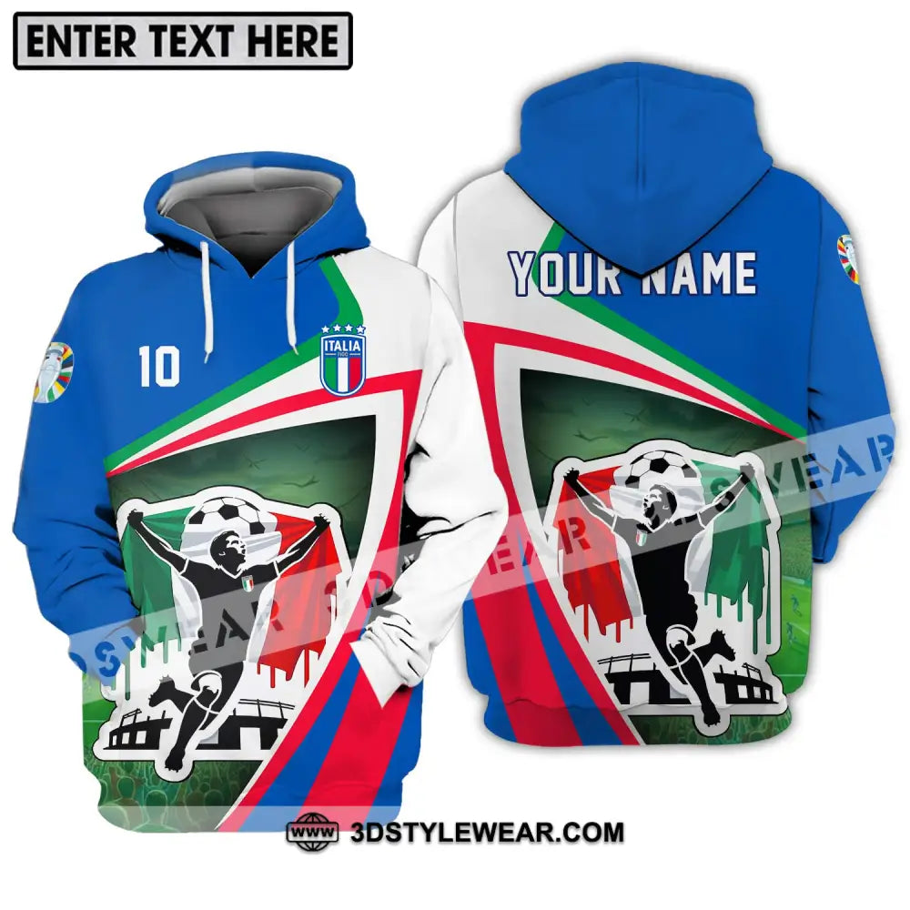 Unisex Shirt - Custom Name And Number Italy Euro 2024 National Team Hoodie / S T-Shirt