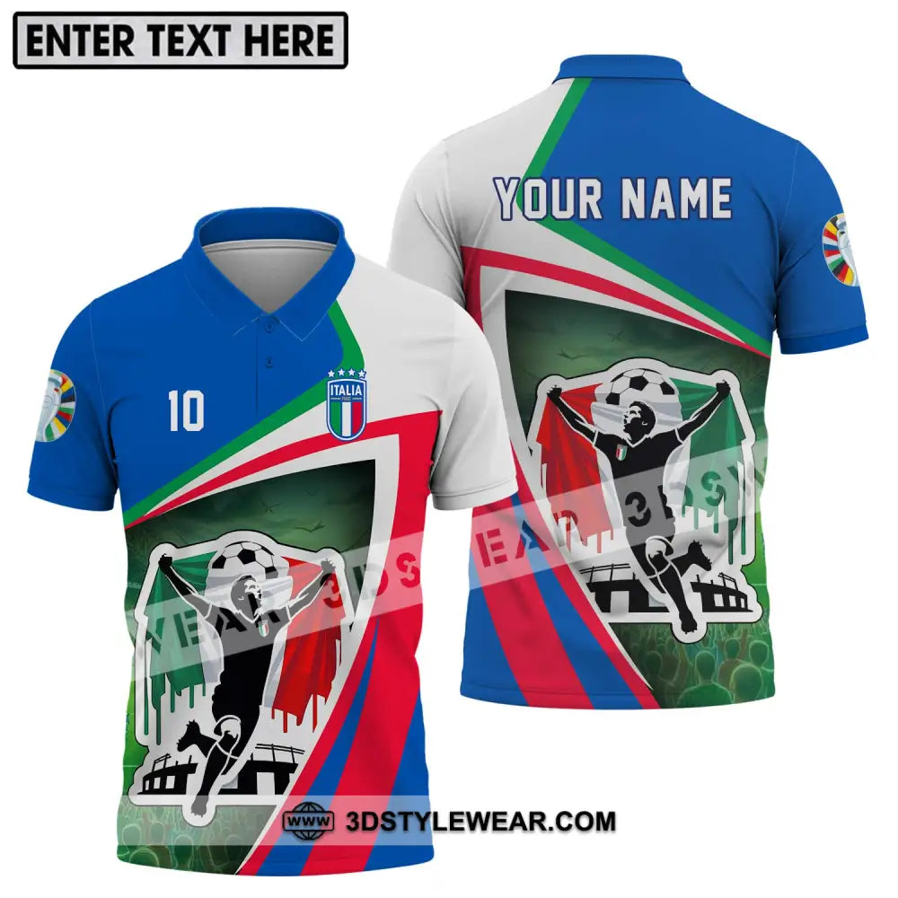 Unisex Shirt - Custom Name And Number Italy Euro 2024 National Team Polo / S T-Shirt