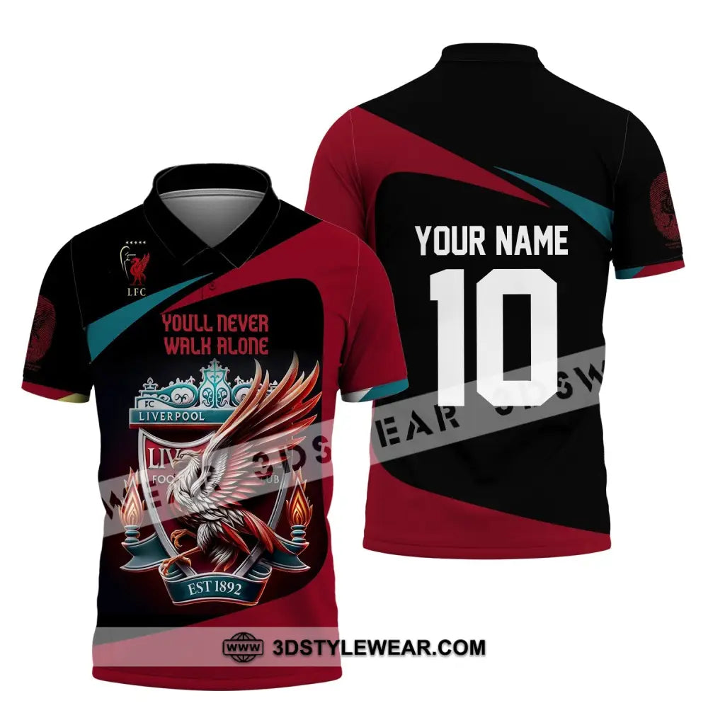 Unisex Shirt Custom Name And Number Kop Football Hoodie Long Sleeve Polo / S T-Shirt