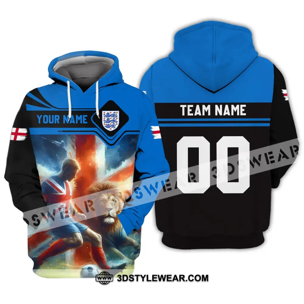 Unisex Shirt - Custom Name And Number Lion England National Team Euro 2024 Hoodie / S T-Shirt