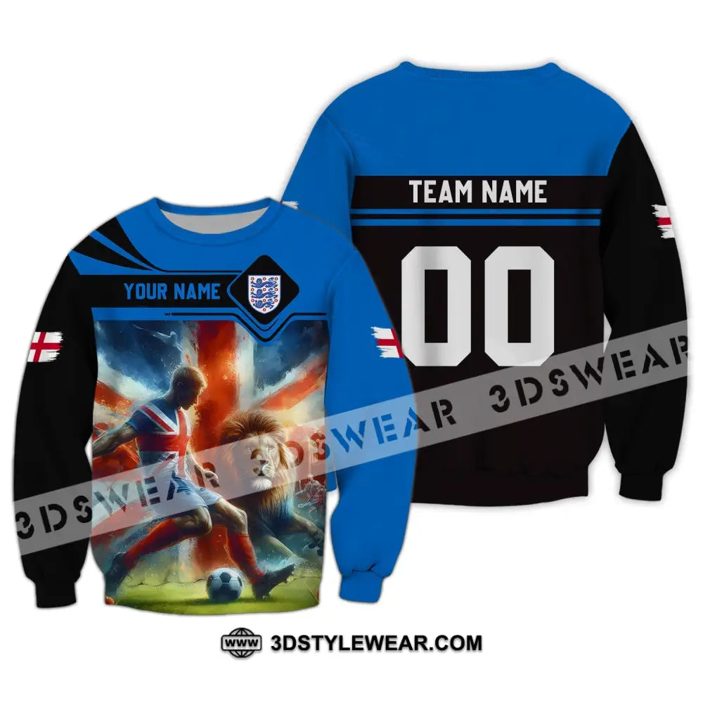 Unisex Shirt - Custom Name And Number Lion England National Team Euro 2024 Long Sleeve / S T-Shirt