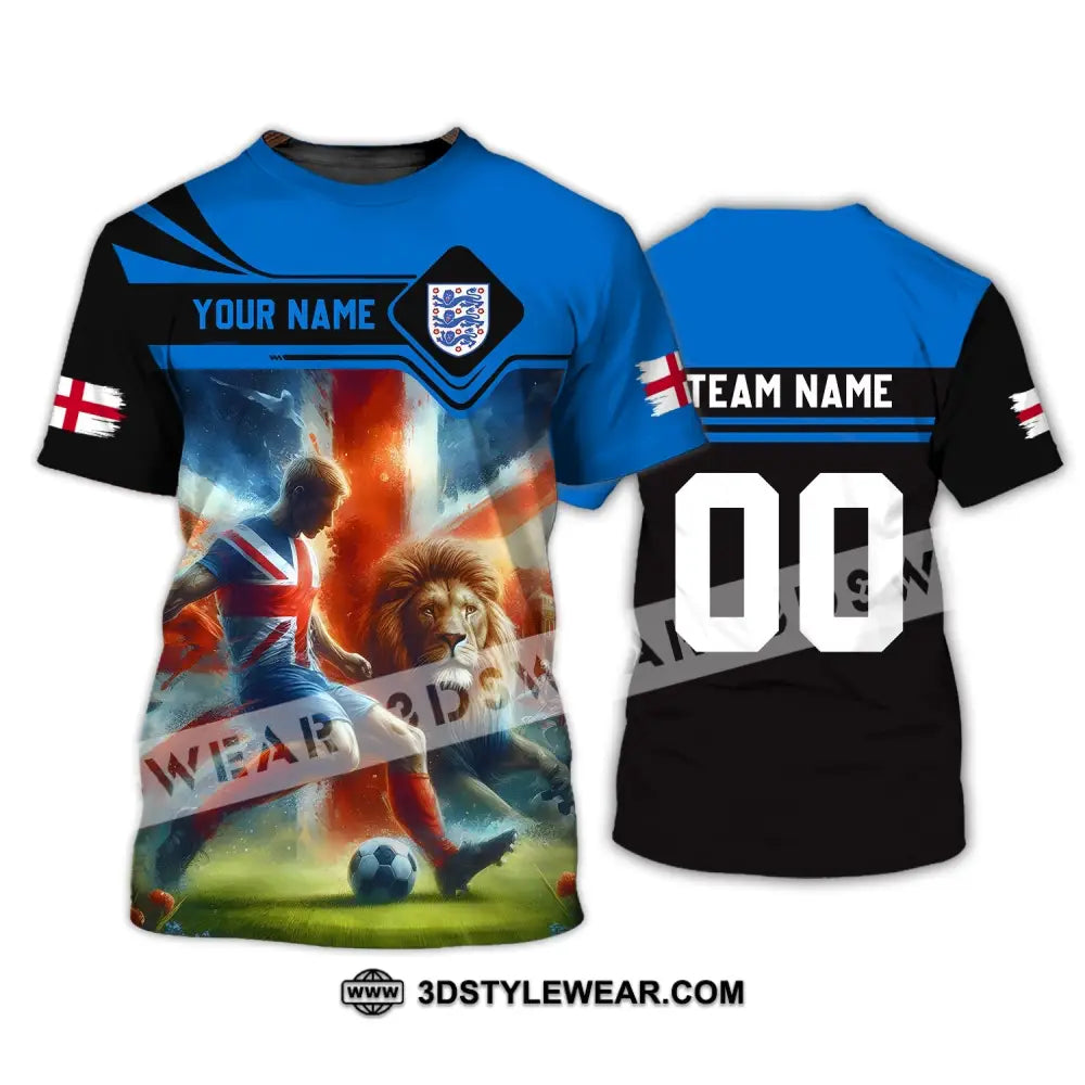 Unisex Shirt - Custom Name And Number Lion England National Team Euro 2024 T-Shirt / S T-Shirt