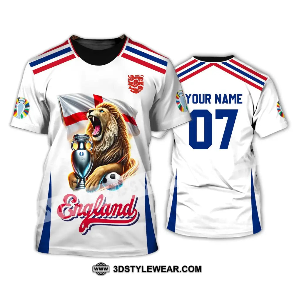 Unisex Shirt - Custom Name And Number National Team Euro 2024 Lion England T-Shirt / S T-Shirt