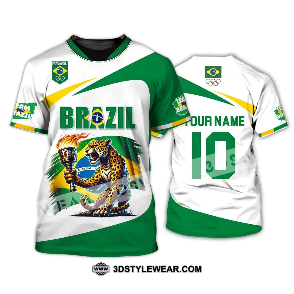 Unisex Shirt - Custom Name And Number Olympic 2024 Sport Brazil T-Shirt / S T-Shirt