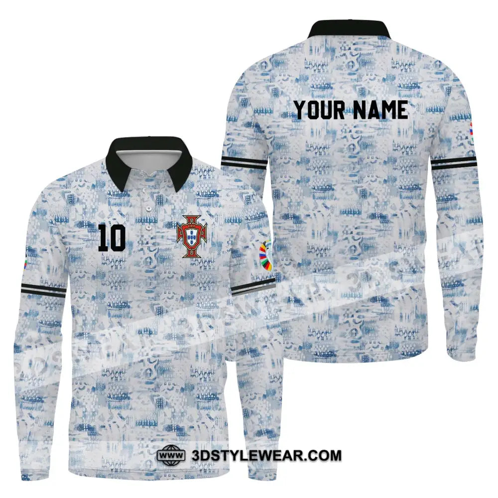 Unisex Shirt - Custom Name And Number Portugal National Team Long Sleeve Polo / S T-Shirt