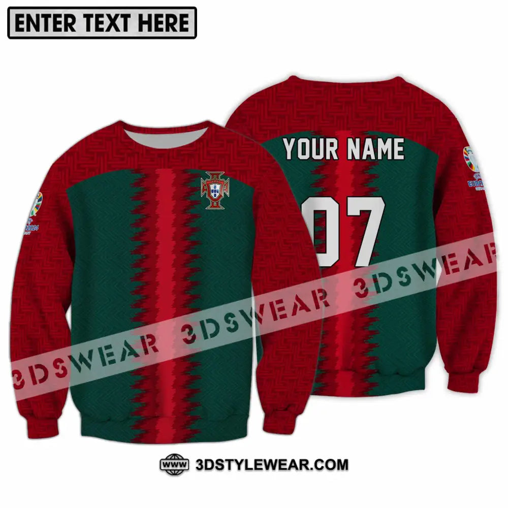 Unisex Shirt - Custom Name And Number Portugal Team Long Sleeve / S T-Shirt