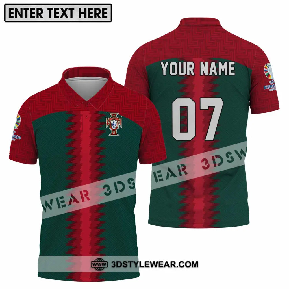 Unisex Shirt - Custom Name And Number Portugal Team Polo / S T-Shirt