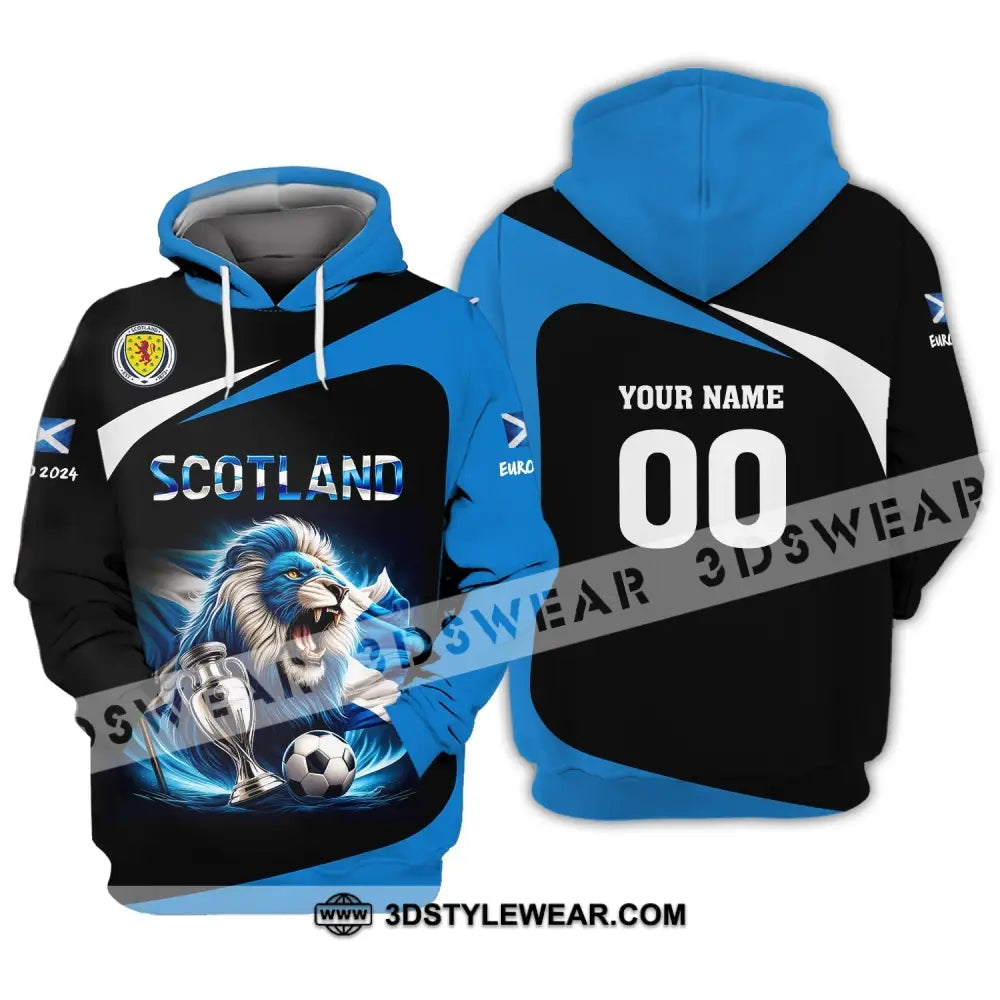 Unisex Shirt Custom Name And Number Scotland Football Euro 2024 Polo Long Sleeve Hoodie / S T-Shirt