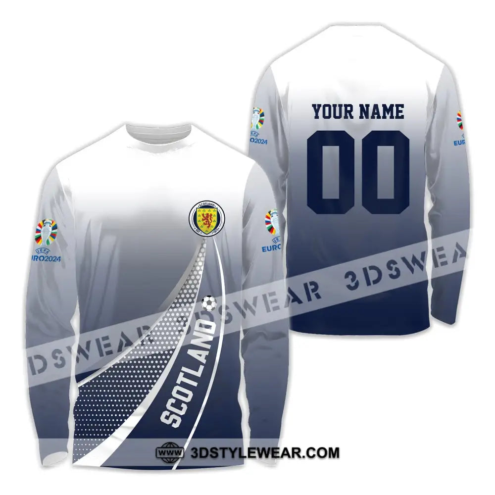 Unisex Shirt - Custom Name And Number Scotland National Team Euro 2024 Long Sleeve / S T-Shirt