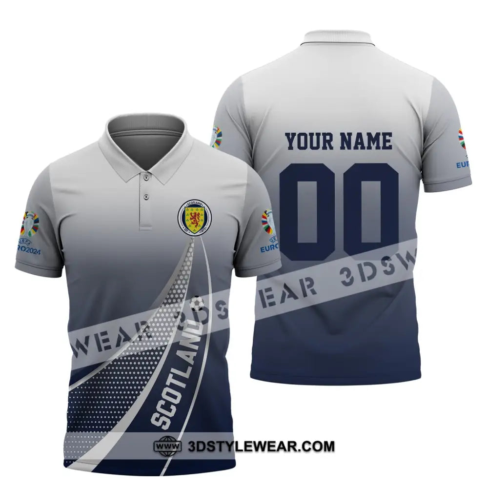 Unisex Shirt - Custom Name And Number Scotland National Team Euro 2024 Polo / S T-Shirt