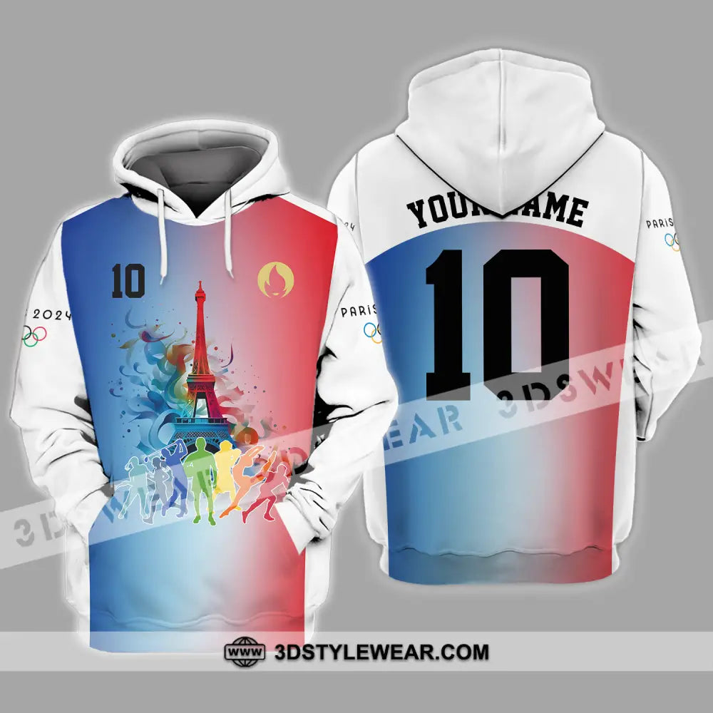 Unisex Shirt - Custom Name And Number Sports Olympic 2024 In Paris Hoodie / S T-Shirt