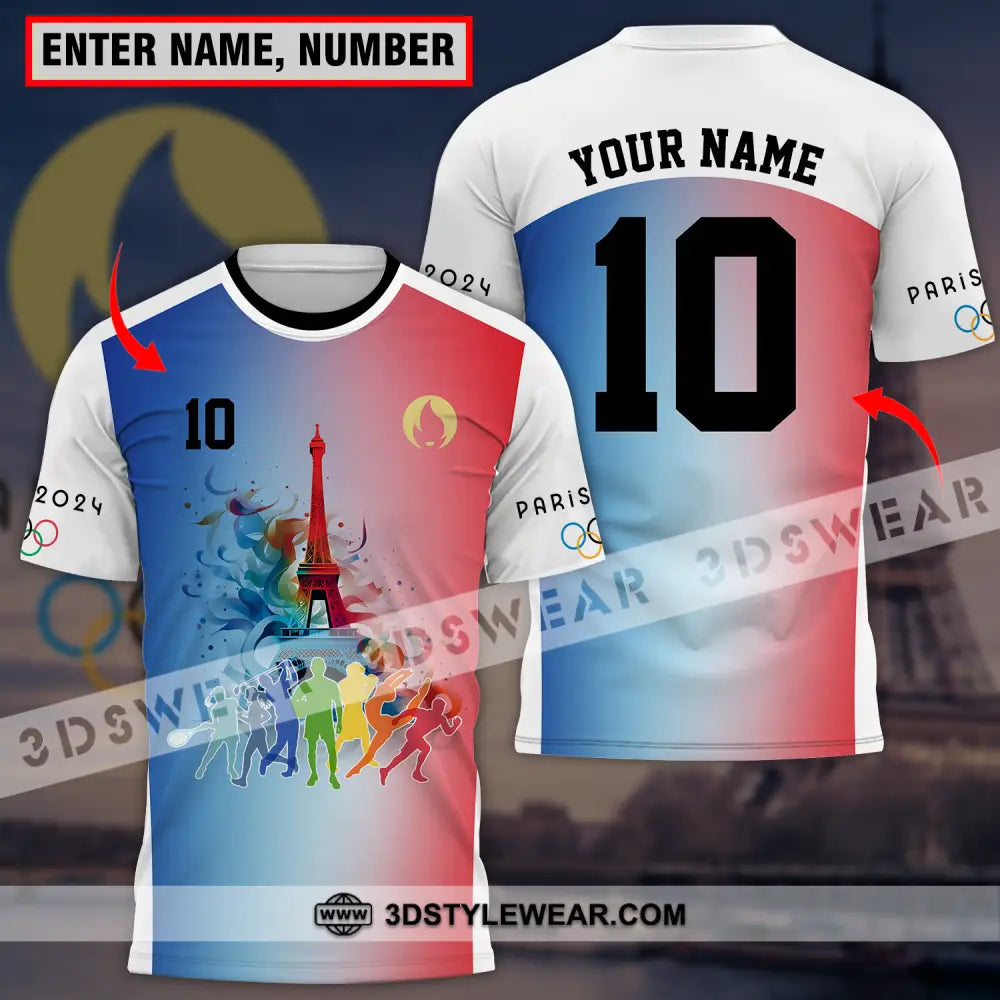 Unisex Shirt - Custom Name And Number Sports Olympic 2024 In Paris T-Shirt