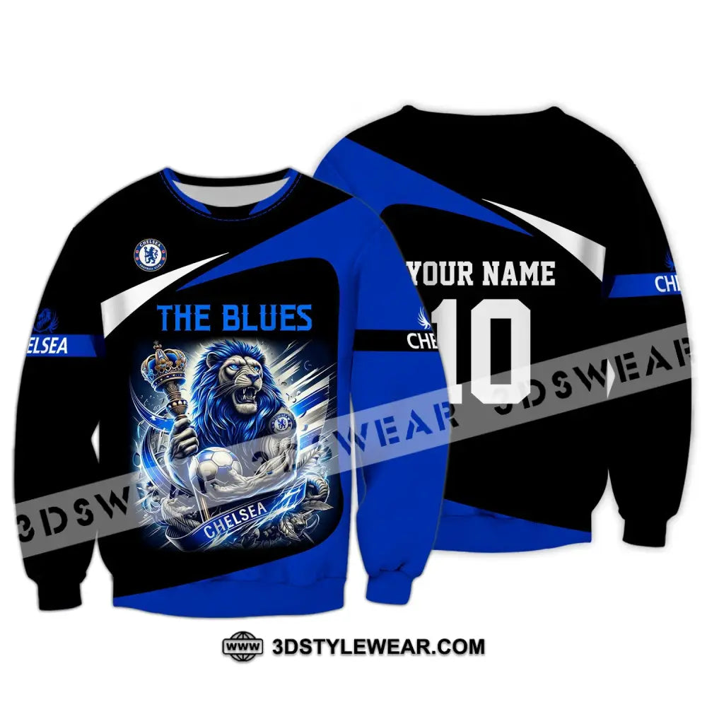 Unisex Shirt - Custom Name And Number The Blues Fc Long Sleeve / S T-Shirt