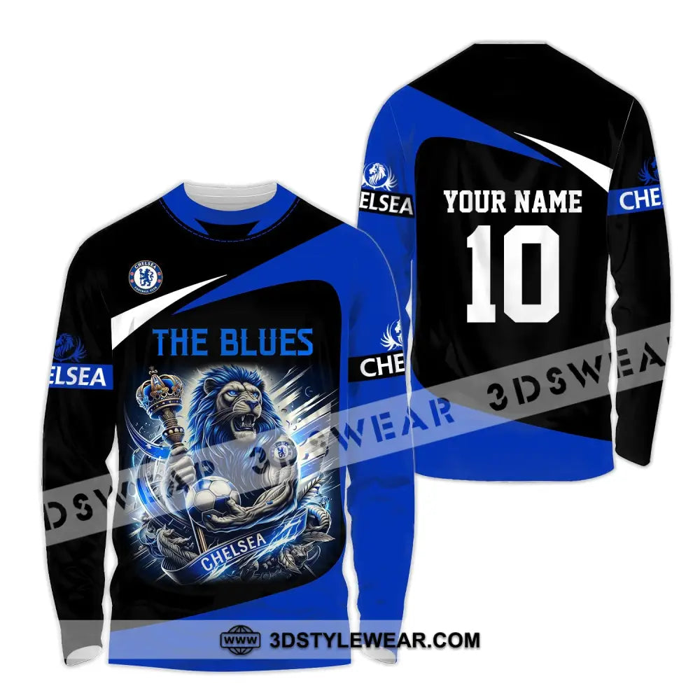 Unisex Shirt - Custom Name And Number The Blues Fc Long Sleeve / S T-Shirt