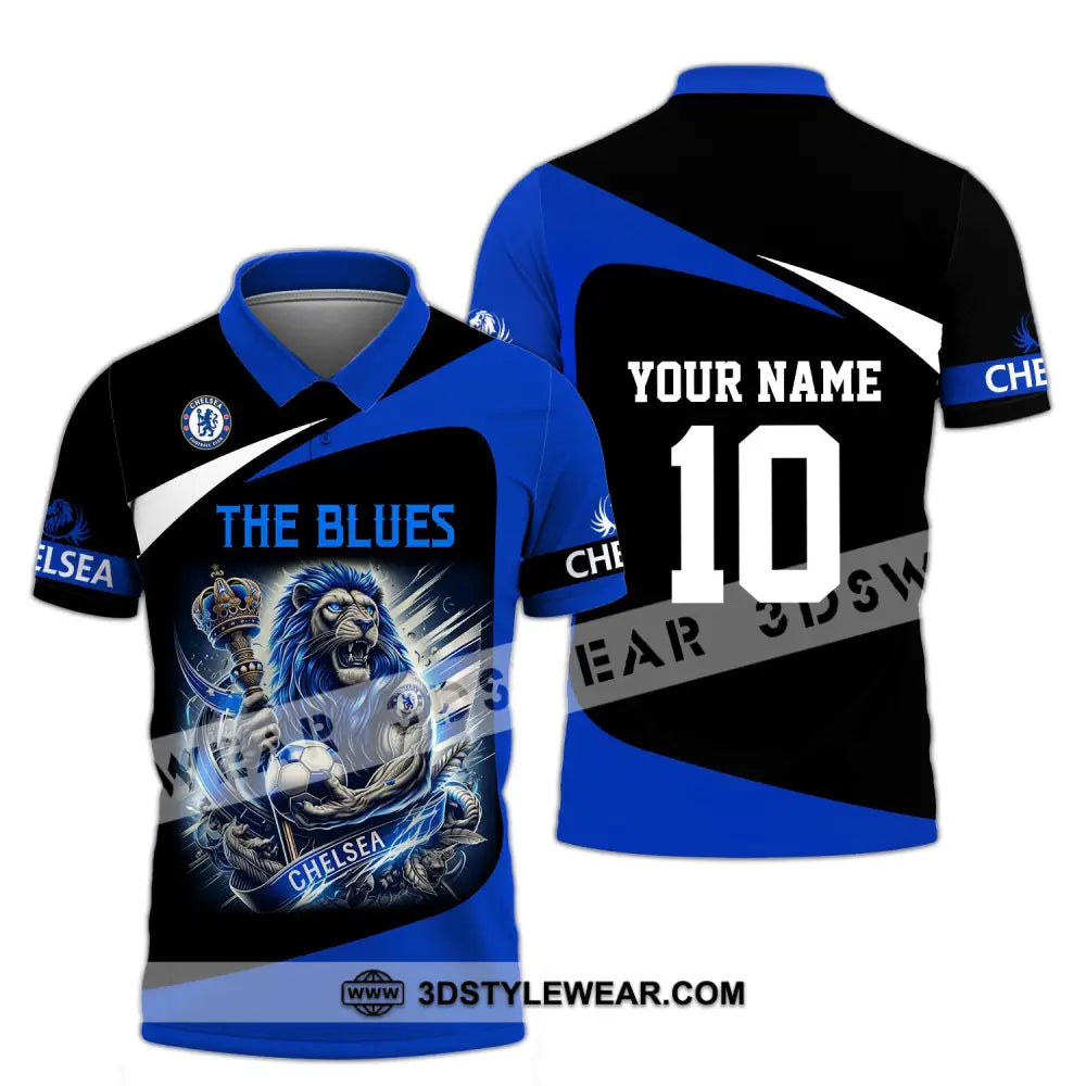 Unisex Shirt - Custom Name And Number The Blues Fc Polo / S T-Shirt