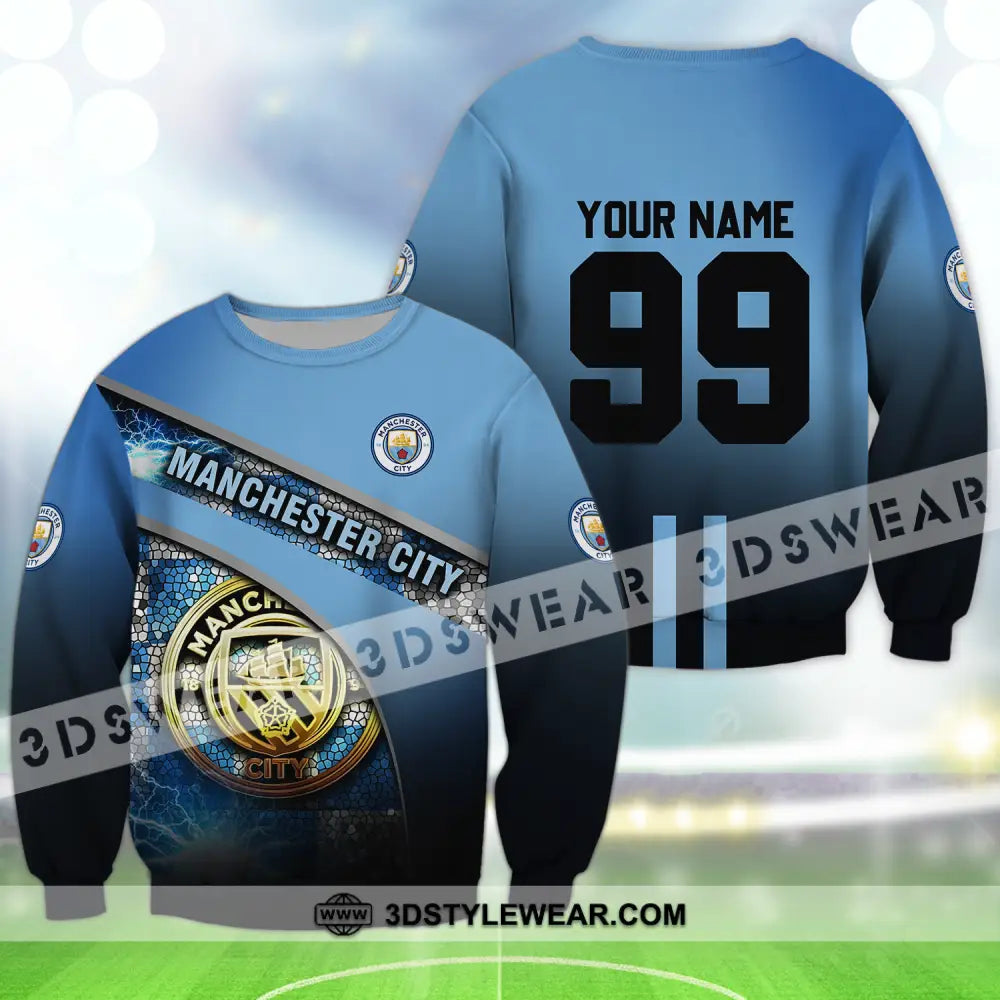 Unisex Shirt - Custom Name And Number The Sky Blues Lover Long Sleeve / S T-Shirt