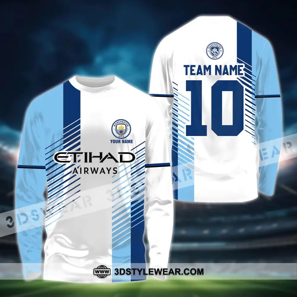 Unisex Shirt - Custom Name And Number The Sky Blues Lover Long Sleeve / S T-Shirt