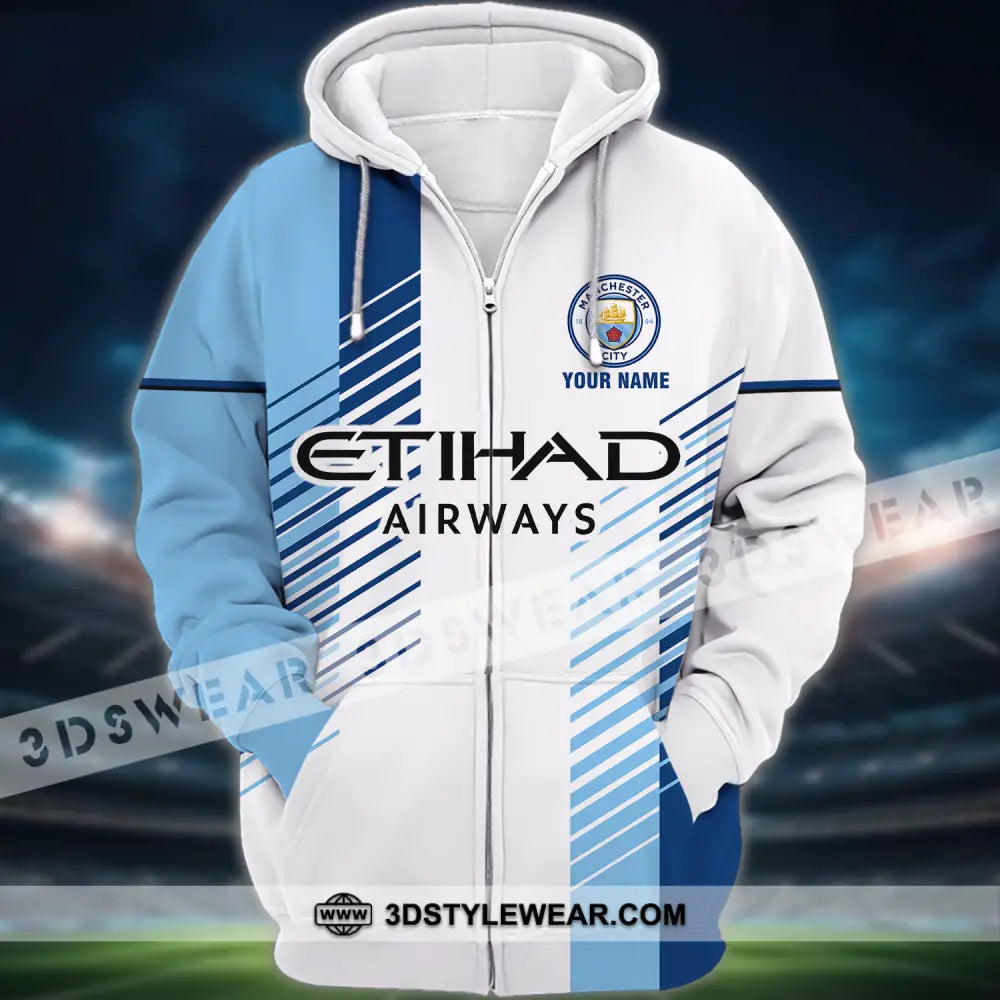 Unisex Shirt - Custom Name And Number The Sky Blues Lover Zipper Hoodie / S T-Shirt