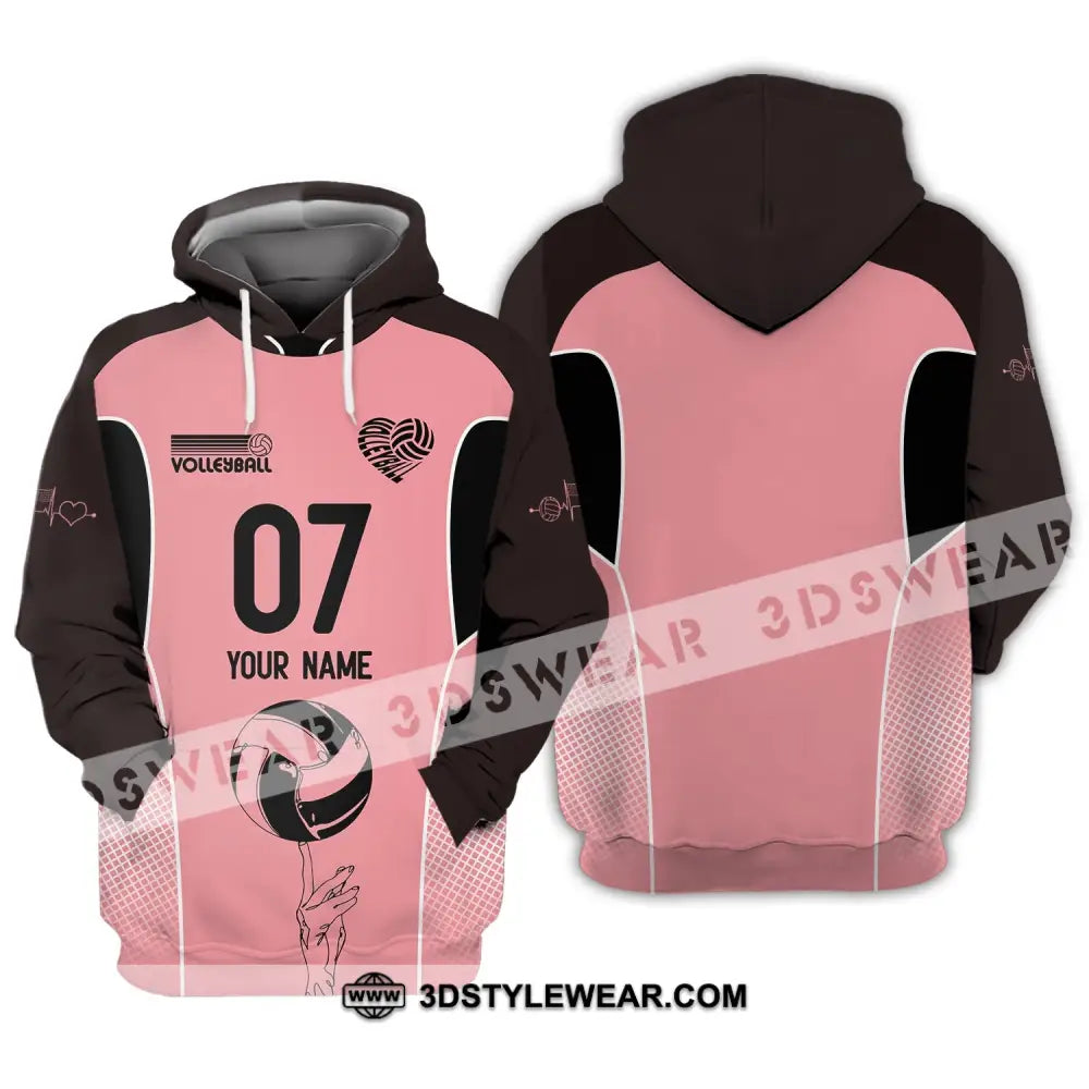 Unisex Shirt Custom Name And Number Volleyball Hoodie Team T-Shirt Gift For Players / S