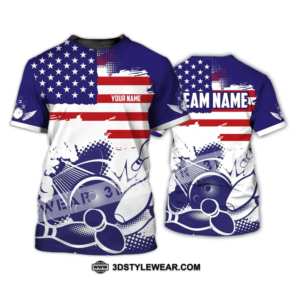 Unisex Shirt - Custom Name And Team America Bowling Lover T-Shirt / S T-Shirt