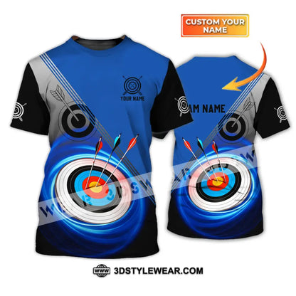 Unisex Shirt - Custom Name And Team Archery Lover Blue T-Shirt