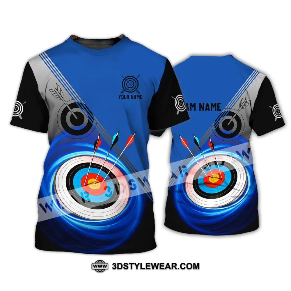 Unisex Shirt - Custom Name And Team Archery Lover Blue T-Shirt / S T-Shirt