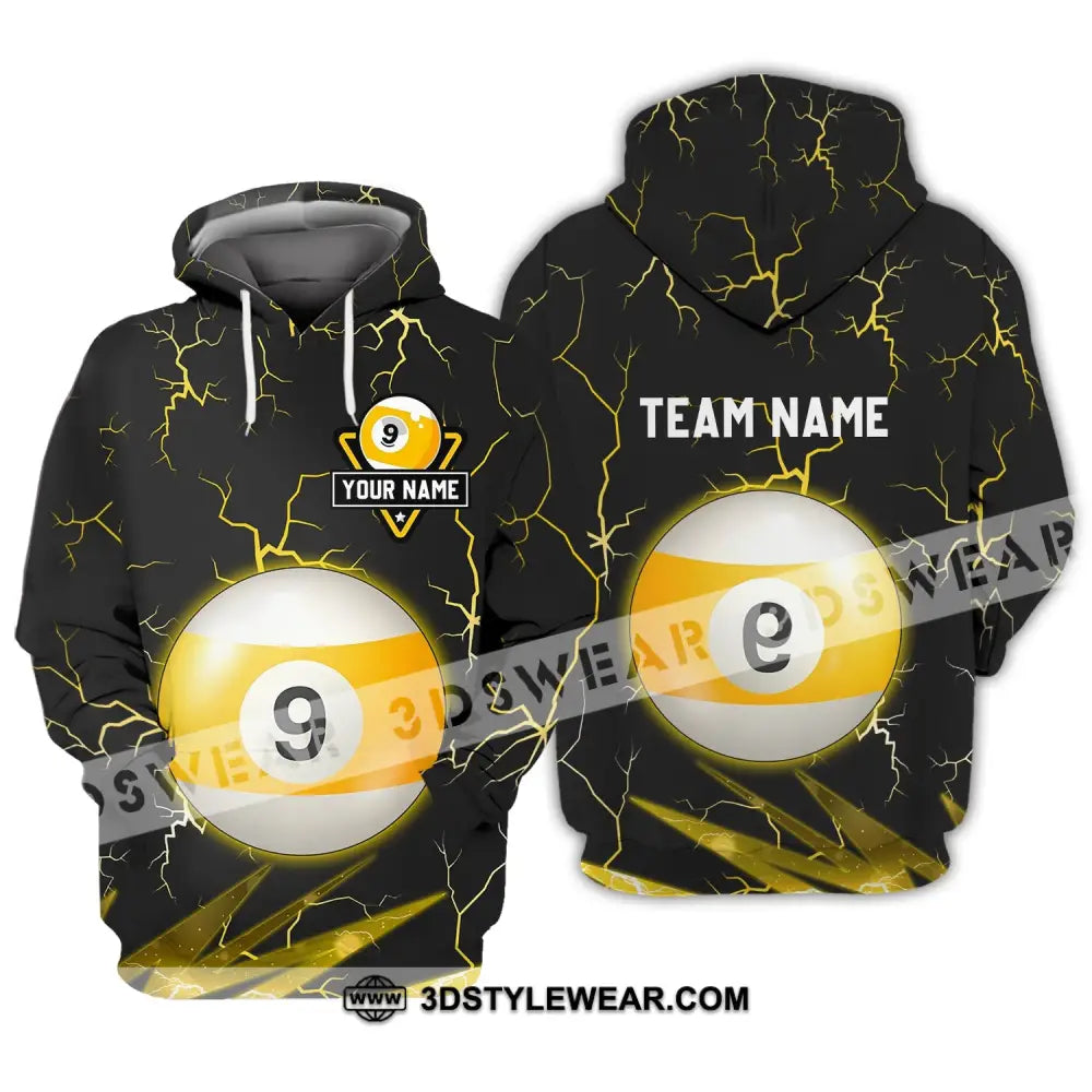 Unisex Shirt - Custom Name And Team Billiard Ball Number 9 Hoodie / S T-Shirt