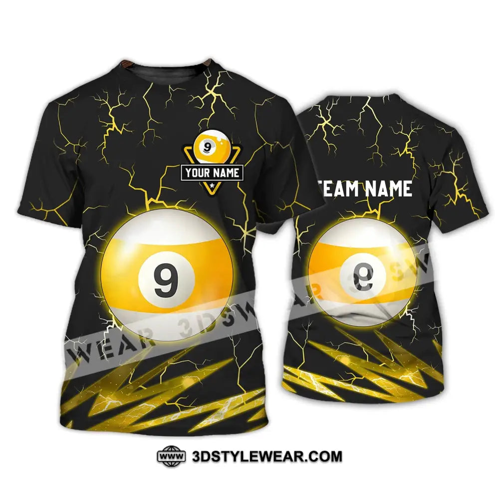 Unisex Shirt - Custom Name And Team Billiard Ball Number 9 T-Shirt / S T-Shirt