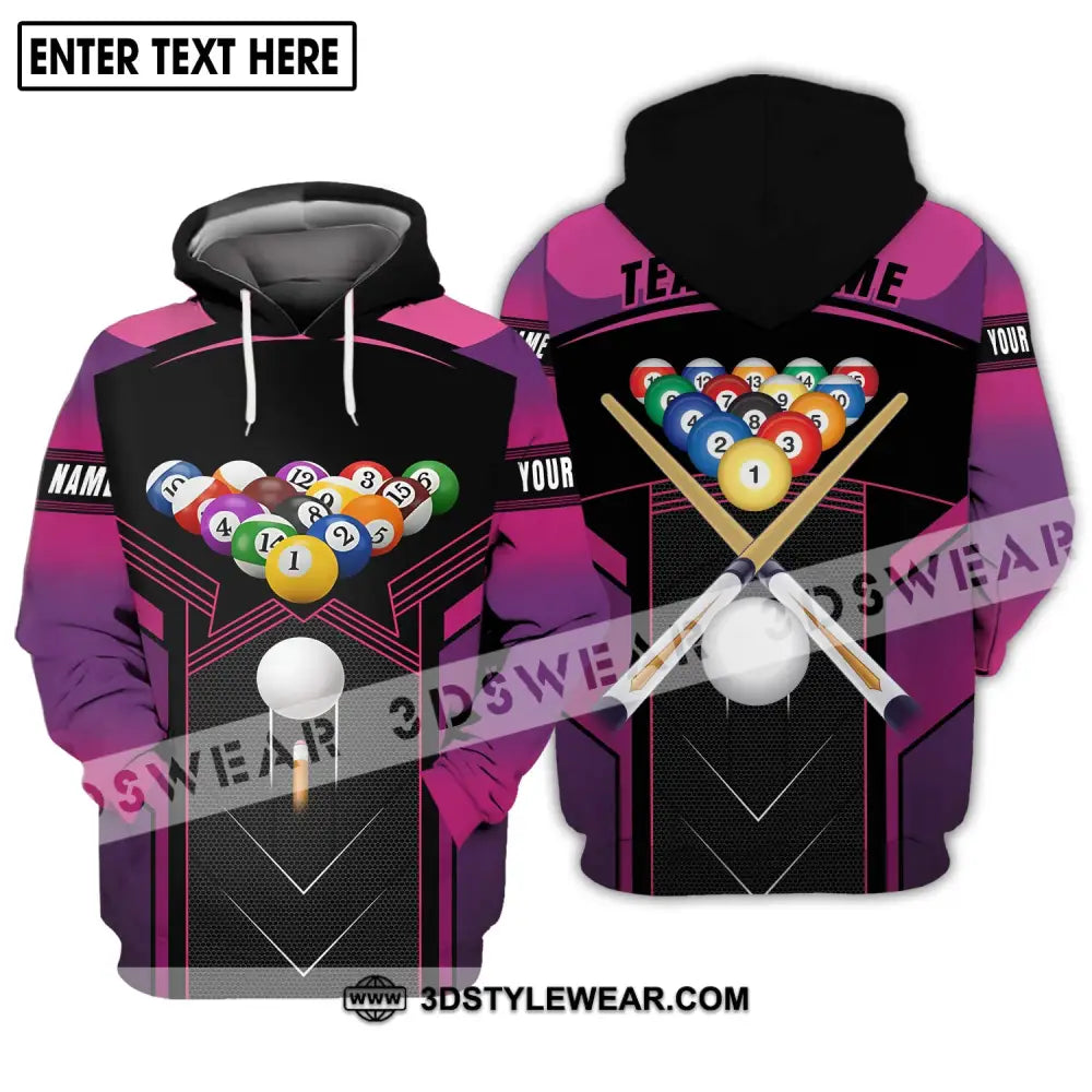 Unisex Shirt - Custom Name And Team Billiard Balls Colorful Hoodie / S T-Shirt