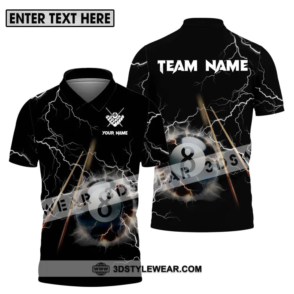 Unisex Shirt - Custom Name And Team Billiard Polo / S T-Shirt