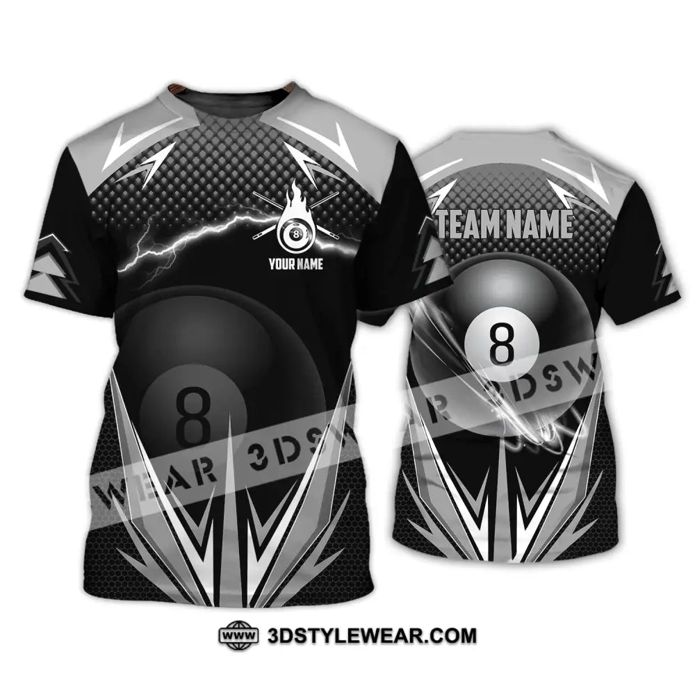 Unisex Shirt - Custom Name And Team Billiards No.8 T-Shirt / S T-Shirt