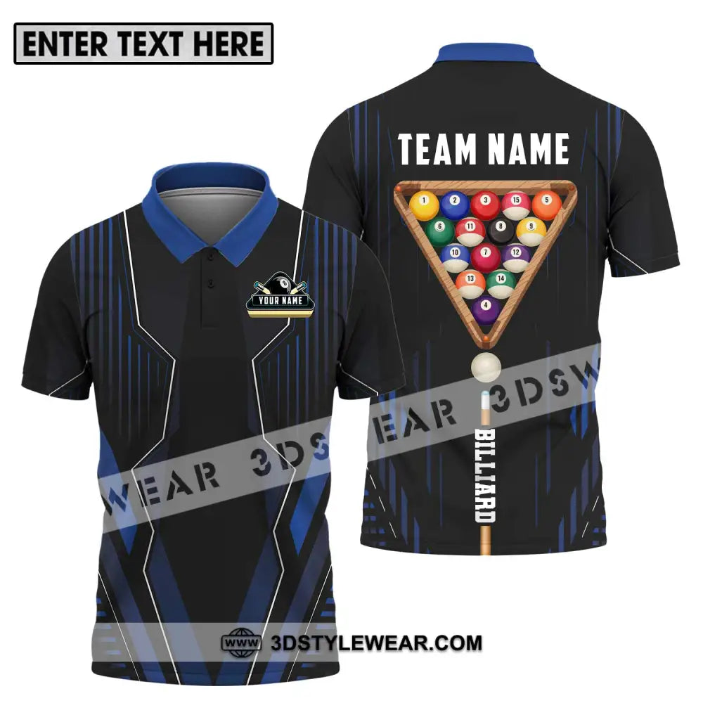 Unisex Shirt - Custom Name And Team Billiards Player Polo / S T-Shirt