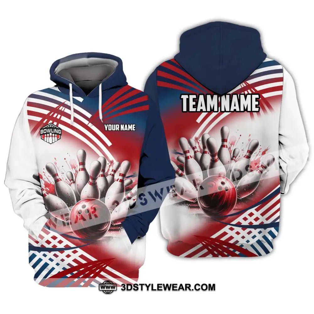 Unisex Shirt - Custom Name And Team Blood Bowling Ball Hoodie / S T-Shirt