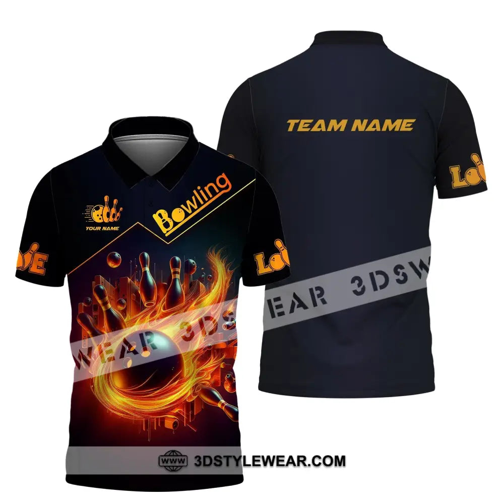 Unisex Shirt Custom Name And Team Bowling Club Polo / S T-Shirt