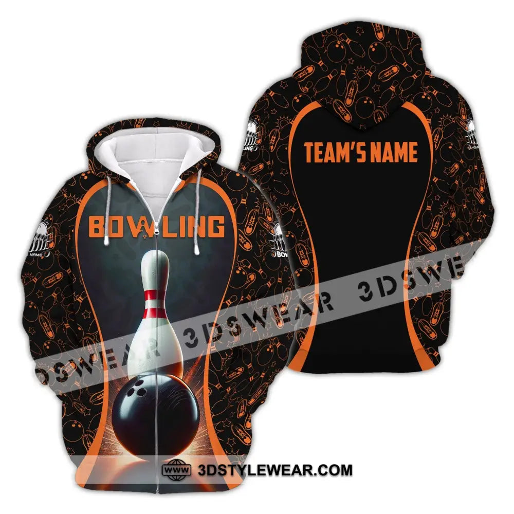 Unisex Shirt Custom Name And Team Bowling Club Polo Zipper Hoodie / S T-Shirt