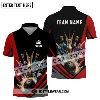 Unisex Shirt - Custom Name And Team Bowling Hoodie Polo Lover Gift Player / S T-Shirt