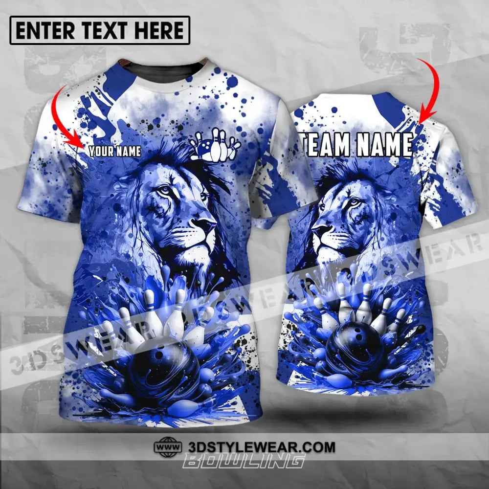 Unisex Shirt - Custom Name And Team Bowling Ice Lion T-Shirt