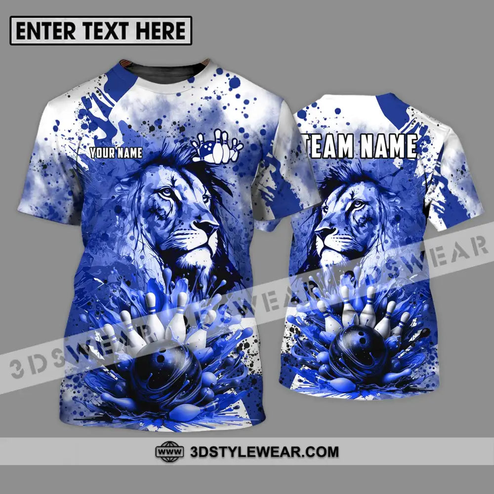 Unisex Shirt - Custom Name And Team Bowling Ice Lion T-Shirt / S T-Shirt