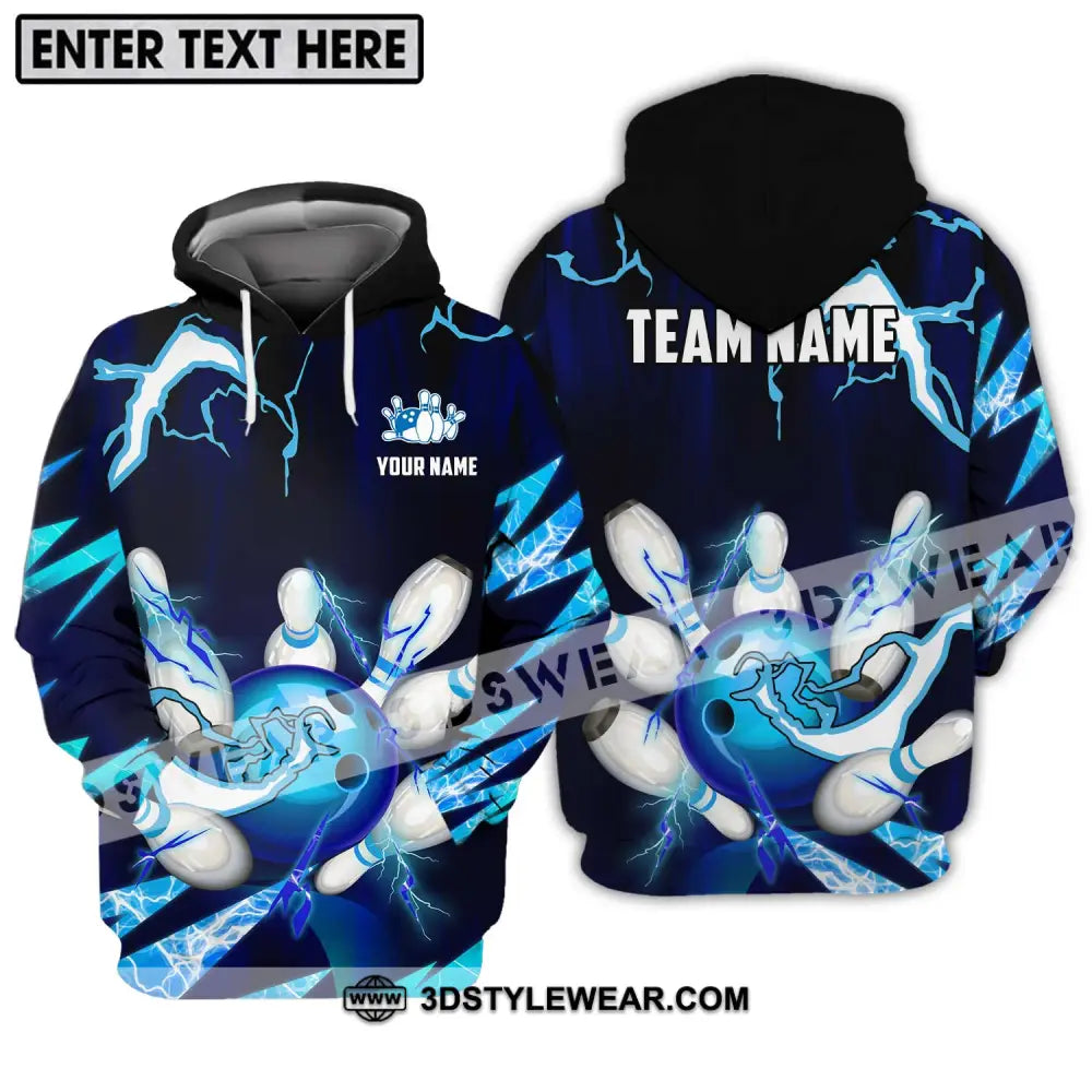 Unisex Shirt - Custom Name And Team Bowling Ice Pins Hoodie / S T-Shirt