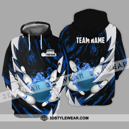 Unisex Shirt - Custom Name And Team Bowling Lover Dark Blue Hoodie / S T-Shirt