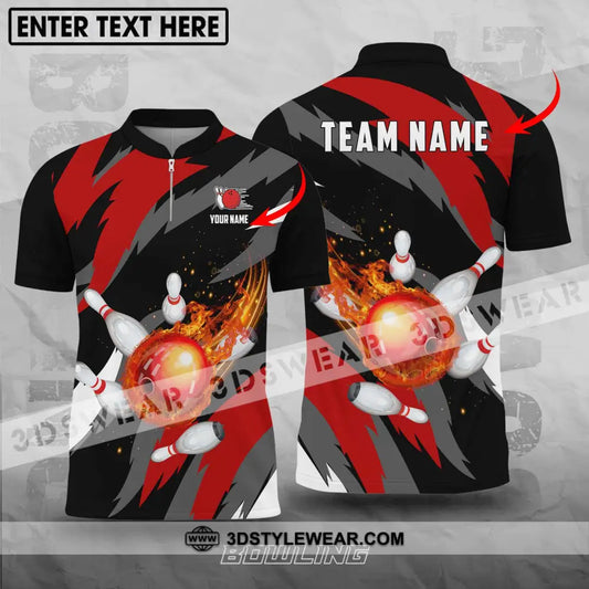 Unisex Shirt - Custom Name And Team Bowling Lover Fire Ball T-Shirt