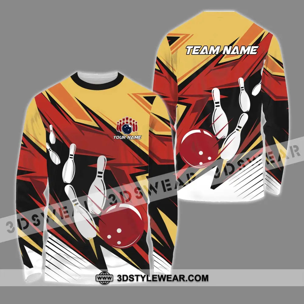 Unisex Shirt - Custom Name And Team Bowling Lover Hot Color Long Sleeve / S T-Shirt