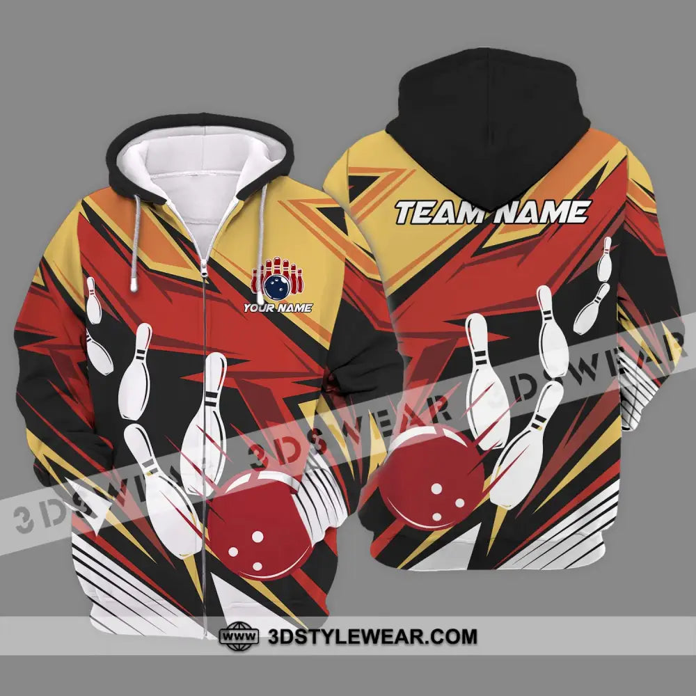 Unisex Shirt - Custom Name And Team Bowling Lover Hot Color Zipper Hoodie / S T-Shirt