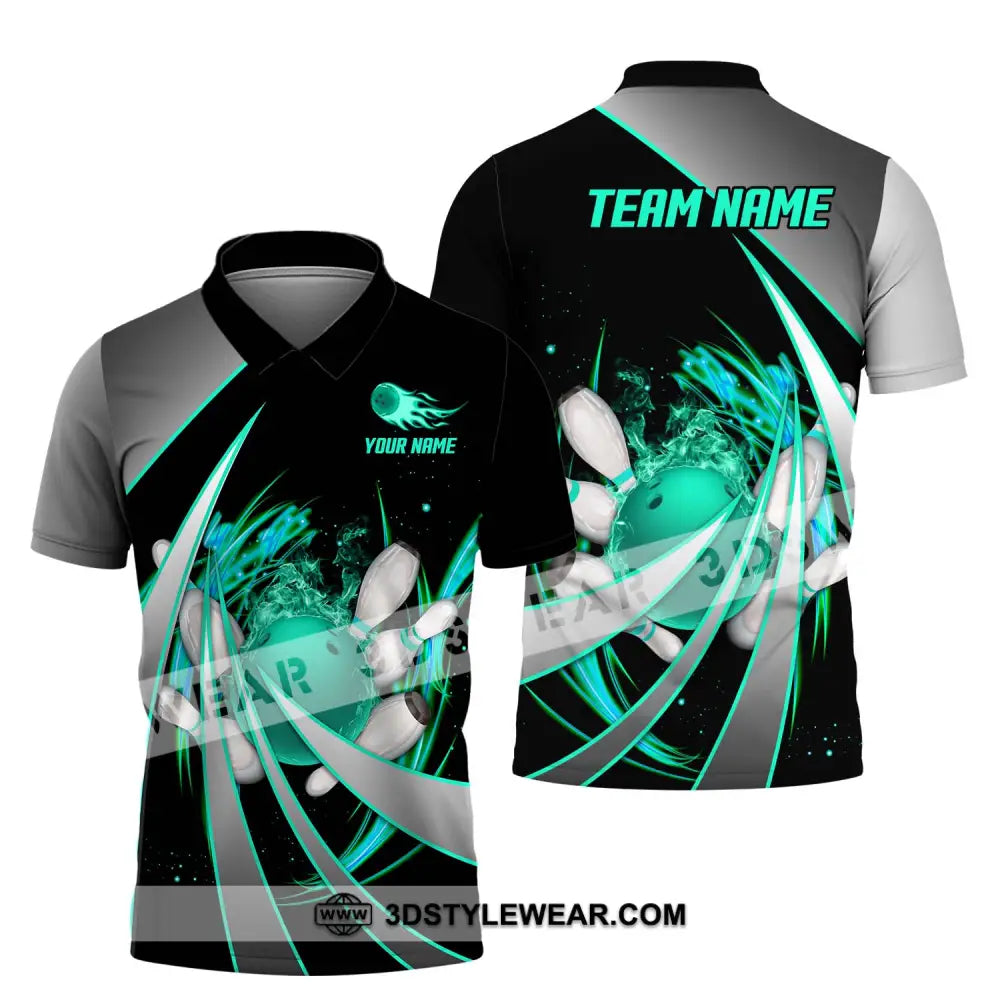 Unisex Shirt - Custom Name And Team Bowling Lover Neon Polo / S T-Shirt