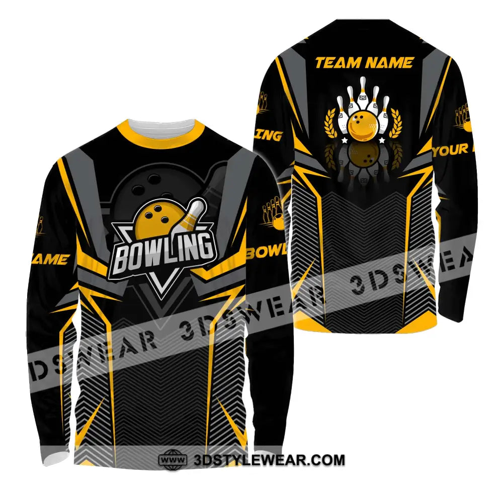 Unisex Shirt - Custom Name And Team Bowling Lover Race Long Sleeve / S T-Shirt