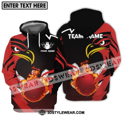 Unisex Shirt - Custom Name And Team Bowling Lover Red Eagle Hoodie / S T-Shirt