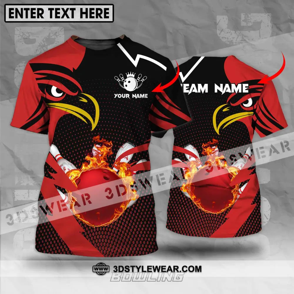 Unisex Shirt - Custom Name And Team Bowling Lover Red Eagle T-Shirt