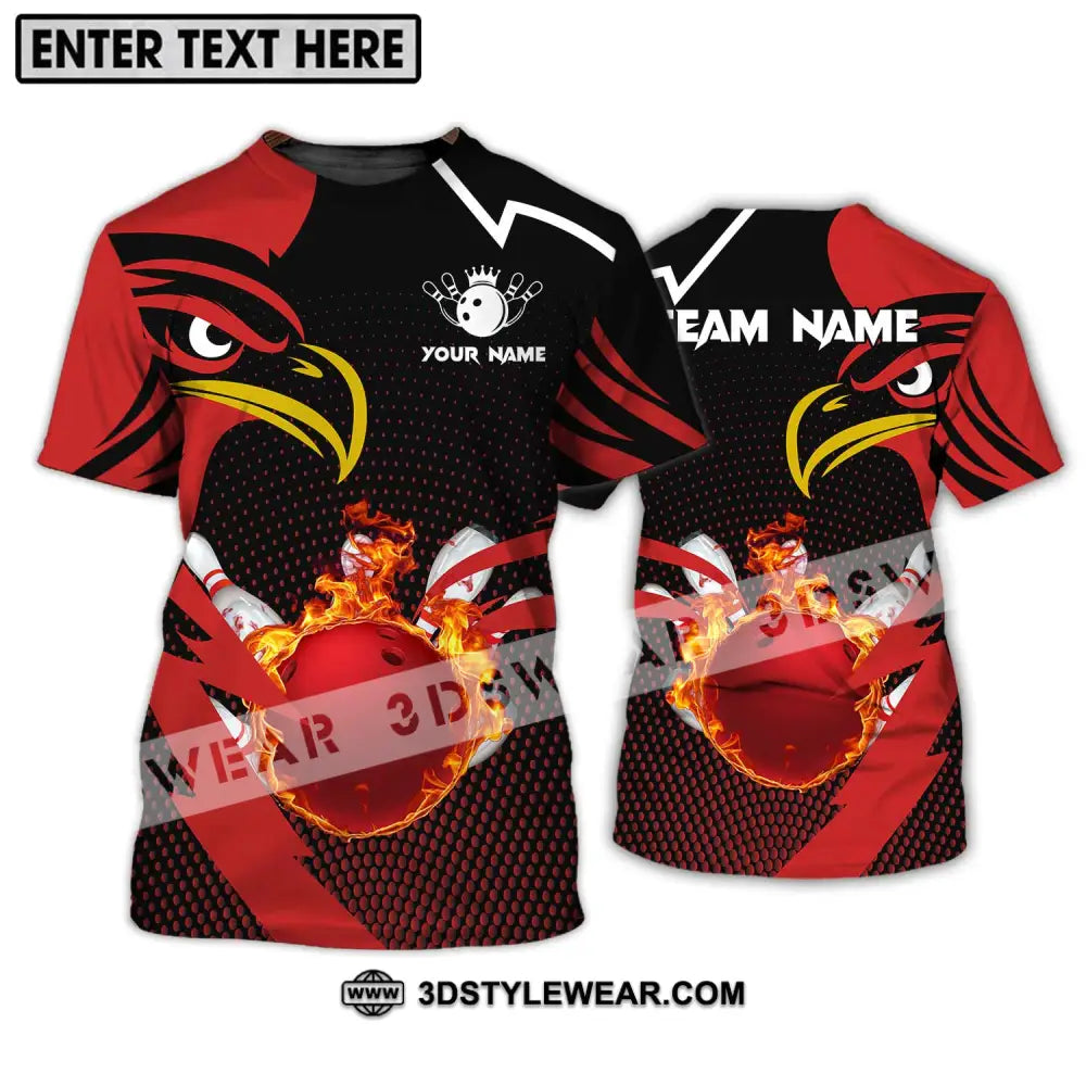 Unisex Shirt - Custom Name And Team Bowling Lover Red Eagle T-Shirt / S T-Shirt