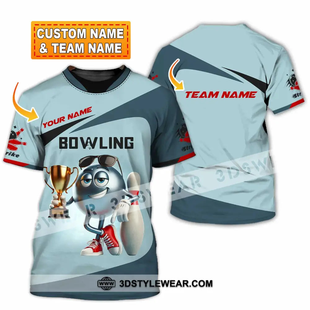 Unisex Shirt Custom Name And Team Bowling Polo Long Sleeve Love T-Shirt T-Shirt